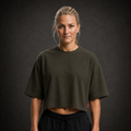 Core Crop Tee - Combat Green