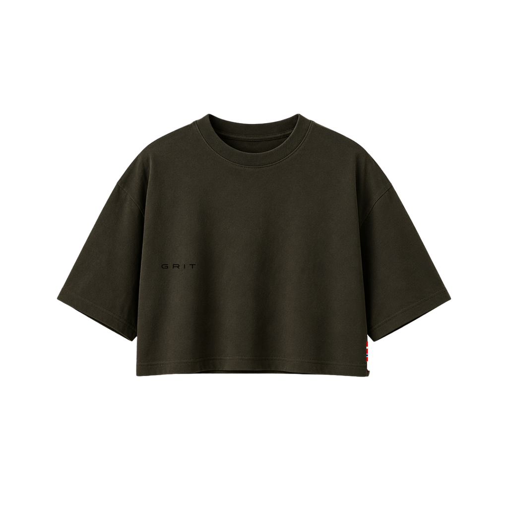 Core Crop Tee - Combat Green