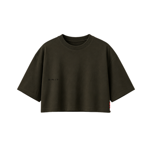 Core Crop Tee - Combat Green
